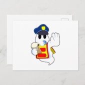 Ghost als politieagent met klokkenluider briefkaart (Voorkant / Achterkant)