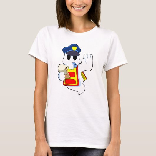 Ghost als politieagent met klokkenluider t-shirt (Voorkant)