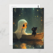 Ghost and a Cat in a Boat Briefkaart (Voorkant / Achterkant)