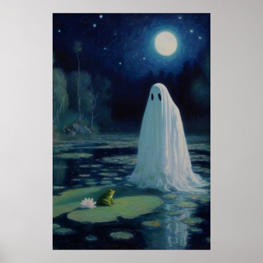 Ghost and Frog Kunstprint Moeras Maneschijn Olie Poster (Voorkant)