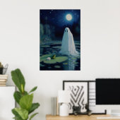 Ghost and Frog Kunstprint Moeras Maneschijn Olie Poster (Thuiskantoor)