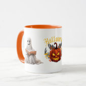 Ghost and Pumpkin lezen" Halloween Mok (Voorkant links)