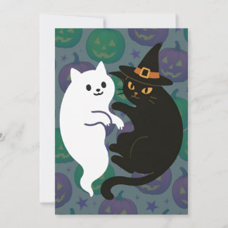 Ghost and Witch Cat Duo Kaart