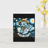 Ghost Art Teacher Halloween Kaart (Gele Bloem)