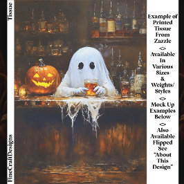Ghost at Haunted Halloween Bar EA2L Decoupage Tissuepapier