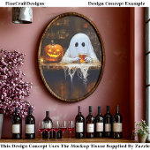 Ghost at Haunted Halloween Bar EA2L Decoupage Tissuepapier