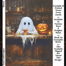 Ghost at Haunted Halloween Bar EA2R Decoupage Tissuepapier