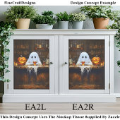 Ghost at Haunted Halloween Bar EA2R Decoupage Tissuepapier