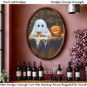 Ghost at Haunted Halloween Bar EA2R Decoupage Tissuepapier