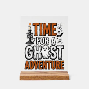 Ghost Avontuur Halloween Vintage Typografie Ontwer Acryl Bord