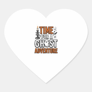 Ghost Avontuur Halloween Vintage Typografie Ontwer Hart Sticker