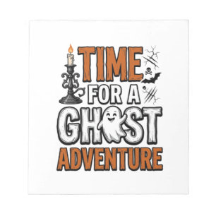 Ghost Avontuur Halloween Vintage Typografie Ontwer Notitieblok