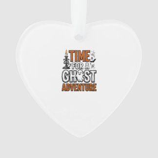Ghost Avontuur Halloween Vintage Typografie Ontwer Ornament