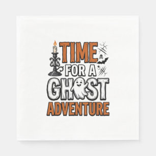 Ghost Avontuur Halloween Vintage Typografie Ontwer Servet