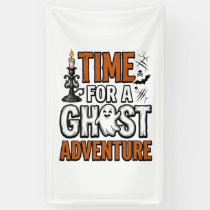 Ghost Avontuur Halloween Vintage Typografie Ontwer Spandoek