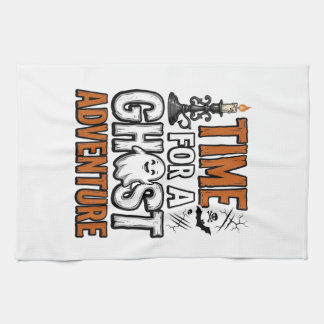 Ghost Avontuur Halloween Vintage Typografie Ontwer Theedoek