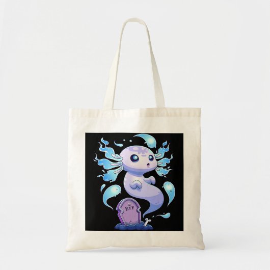 Ghost Axolotl Halloween Creepy Spooky Axolotl Spoo Tote Bag (Voorkant)