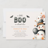 Ghost Baby shower A Little Boo Halloween Kaart (Voorkant)