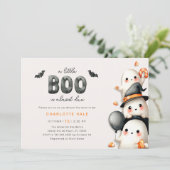Ghost Baby shower A Little Boo Halloween Kaart (Staand voorkant)