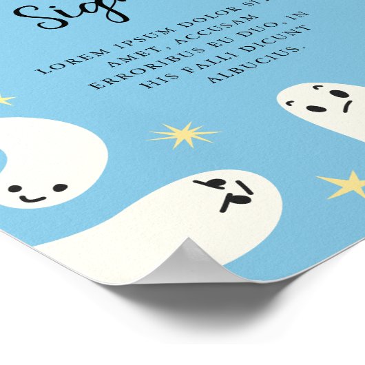 Ghost Baby shower Custom Sign Poster (Hoek)