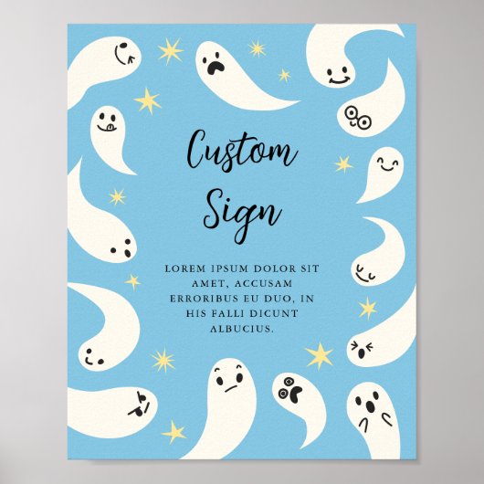 Ghost Baby shower Custom Sign Poster (Voorkant)