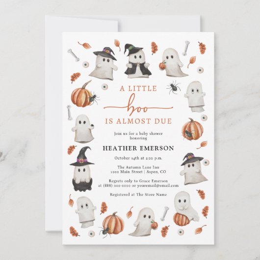 Ghost-Baby shower Kaart (Voorkant)