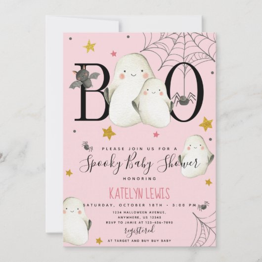 Ghost Baby shower Uitnodiging (Voorkant)