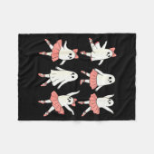 Ghost Ballerina Ballet Dance Teacher Halloween Cos Fleece Deken (Voorkant (Horizontaal))