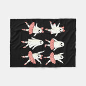 Ghost Ballerina Ballet Dance Teacher Halloween Cos Fleece Deken (Voorkant (Horizontaal))