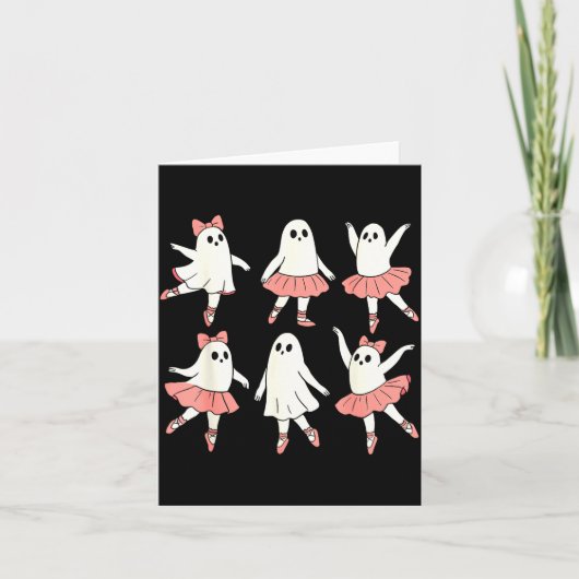 Ghost Ballerina Ballet Dance Teacher Halloween Cos Kaart (Voorkant)