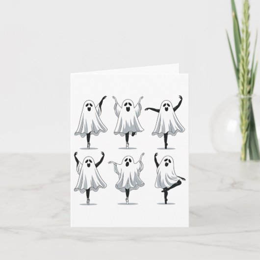 Ghost Ballerinas Halloween Dans Kostuum Ballet Fa Kaart (Voorkant)