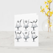 Ghost Ballerinas Halloween Dans Kostuum Ballet Fa Kaart (Gele Bloem)