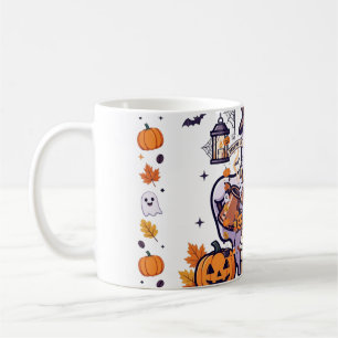 Ghost Barista Pumpkin Spice Coffee Halloween Kunst Koffiemok