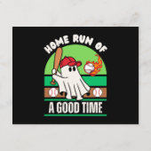 Ghost Baseball Player Halloween Informatiekaartje (Achterkant)