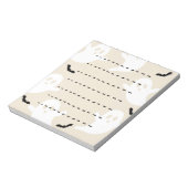 Ghost Bat Dashed Line Halloween Blank Notitieblok (Linkerzijde)