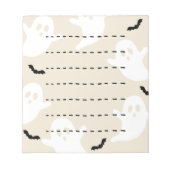 Ghost Bat Dashed Line Halloween Blank Notitieblok (Voorkant)