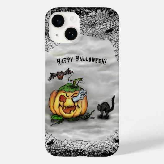 Ghost, Bat en Cat, Happy Halloween. Case-Mate iPhone Case (Achterkant)