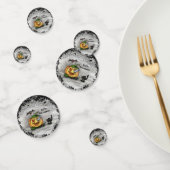 Ghost, Bat en Cat, Happy Halloween. Confetti (Groep)