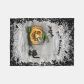 Ghost, Bat en Cat, Happy Halloween. Fleece Deken (Voorkant (Horizontaal))