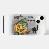 Ghost, Bat en Cat, Happy Halloween. iPhone Hoesje (Achterkant horizontaal)
