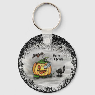 Ghost, Bat en Cat, Happy Halloween. Sleutelhanger