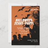 Ghost & Bat Halloween Scary Party Kaart (Voorkant)