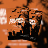 Ghost & Bat Halloween Scary Party Kaart