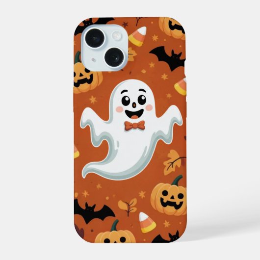 Ghost Bat Pumpkin Speelse iPhone / iPad hoesje 15 Case (Achterkant)