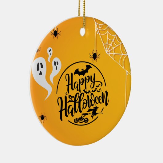GHOST BAT SPIN WEB ILLUSTRATIE HALLOWEEN KERAMISCH ORNAMENT (Rechts)