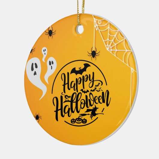 GHOST BAT SPIN WEB ILLUSTRATIE HALLOWEEN KERAMISCH ORNAMENT (Links)