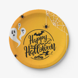 GHOST BAT SPIN WEB ILLUSTRATIE HALLOWEEN PAPIEREN BORDJE