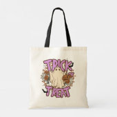Ghost Bats Skulls Flowers Trick or treat Tote Bag (Achterkant)