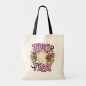 Ghost Bats Skulls Flowers Trick or treat Tote Bag (Voorkant)