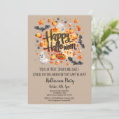 Ghost Bats Trick or treat Pumpkin Halloween Party Kaart (Staand voorkant)